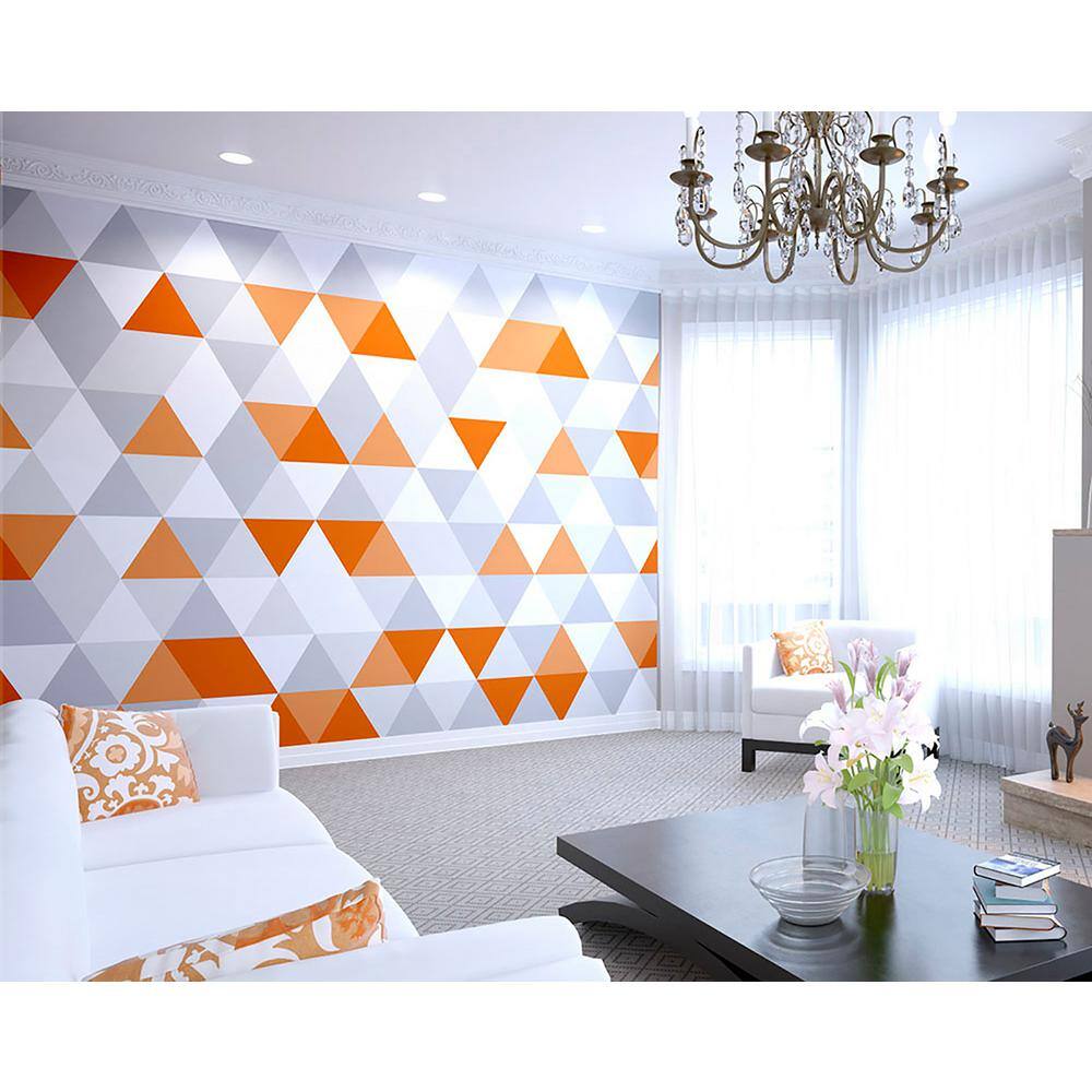OhPopsi Bright Orange Geometric Wall Mural