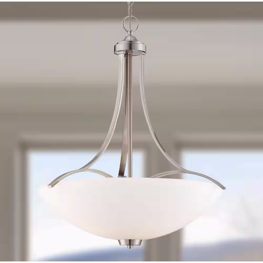 Minka Lavery Overland Park 3-Light Brushed Nickel Pendant