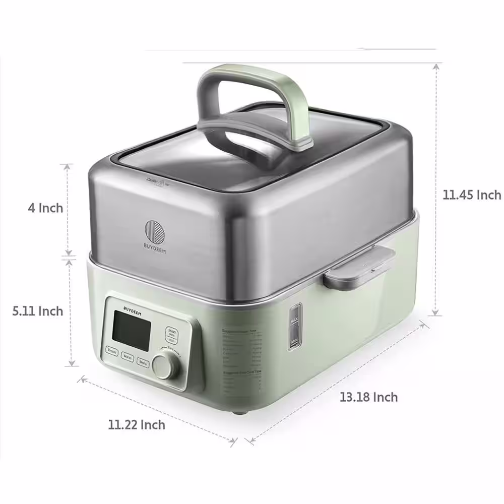 BUYDEEM 5-Qt Stainless Steel Electric Food Steamer with Auto Power-Off Protection