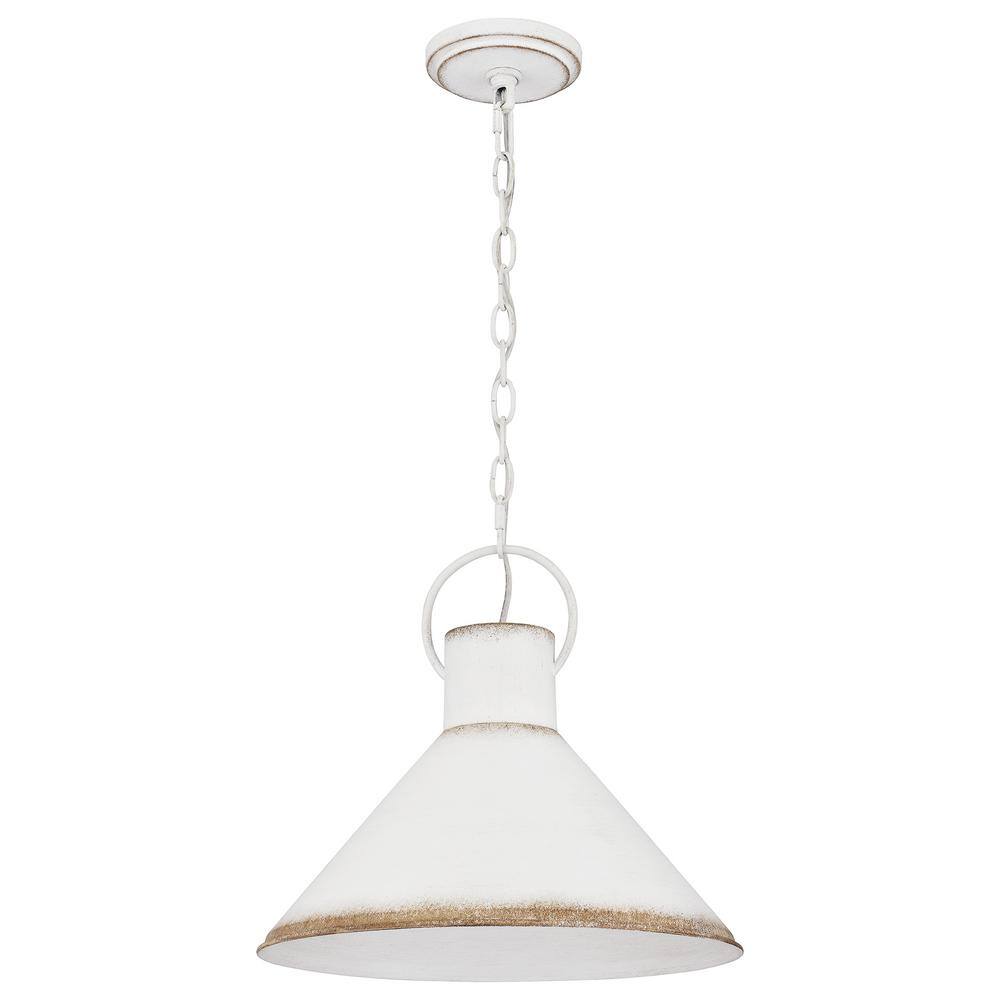 DSI Summerfield 1-Light Antique White Pendant With Metal Shade