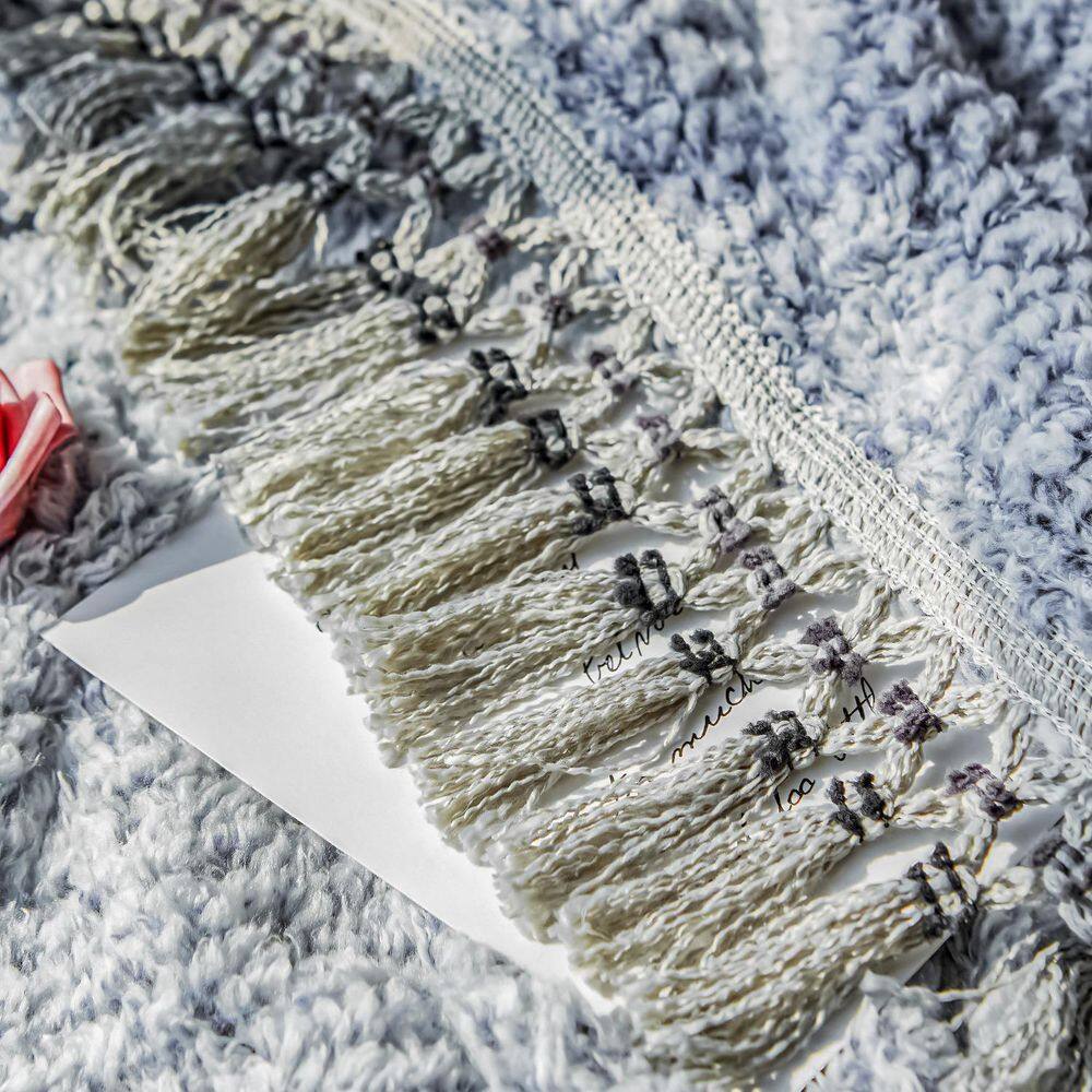 None Solid Blue Polyester Sherpa 50 in. x 60 in. Throw Bed Blanket (2-Pack)