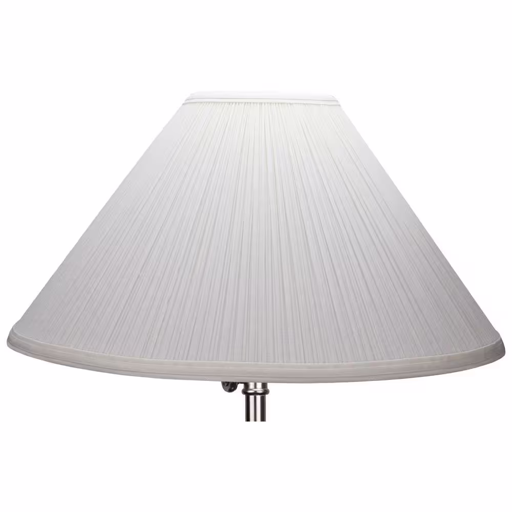 FenchelShades.com 18 in. W x 9 in. H Cream Mushroom Pleat/Nickel Hardware Coolie Lamp Shade
