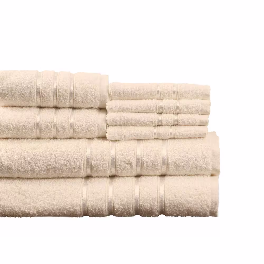 Lavish Home 8-Piece Solid Cotton Bath Towel Set