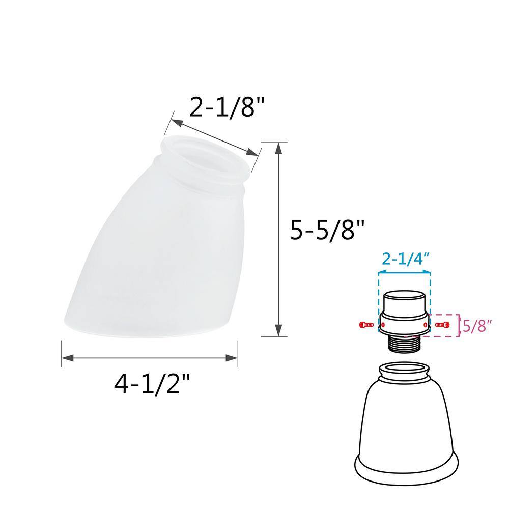 None 5-5/8 in. Frosted Slant Rim Ceiling Fan Replacement Glass Shade (4-Pack)