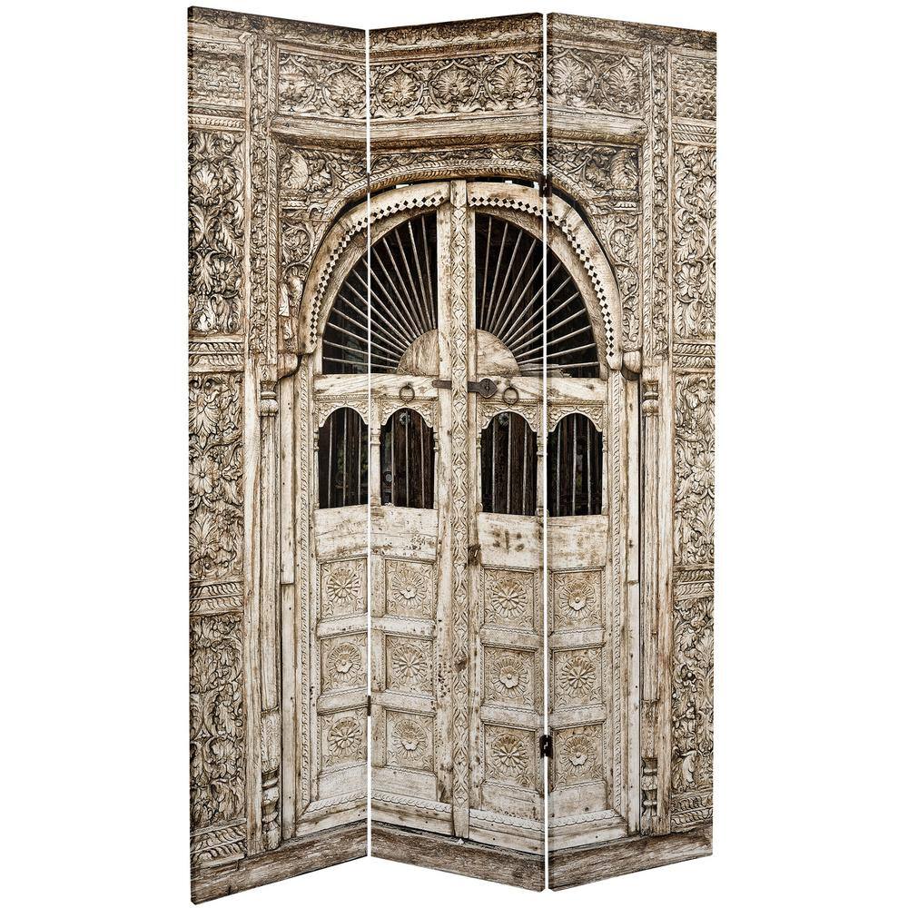 Oriental Furniture Doorway 6 ft. Printed 3-Panel Room Divider