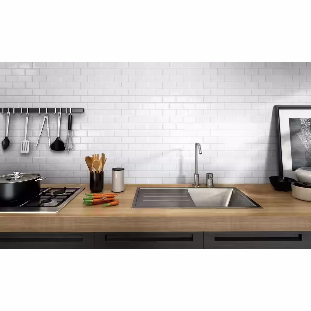 SpeedTiles Chardonnay White 11.73 in. x 11.73 in. x 5 mm Glass Peel and Stick Wall Mosaic Tile (5.74 sq.ft/Case)