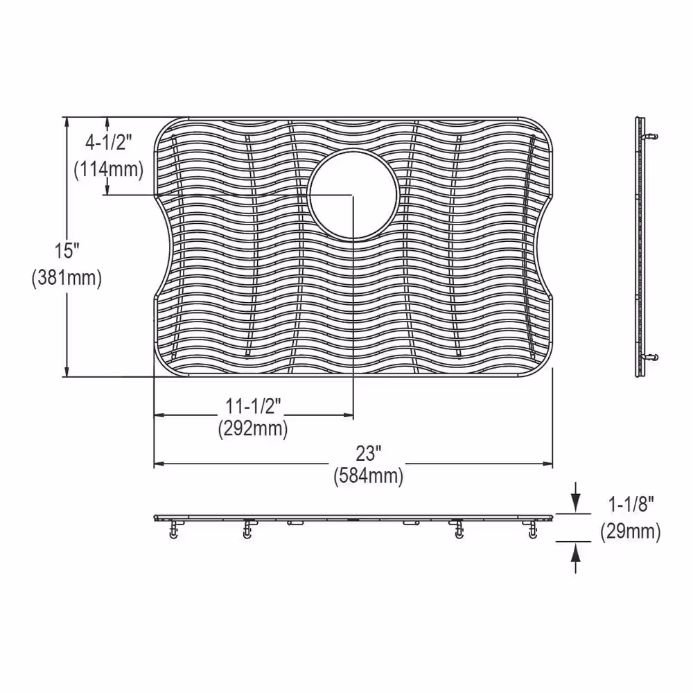 Elkay Lustertone 23 in. x 15 in. Bottom Grid for Kitchen Sink in Stainless Steel