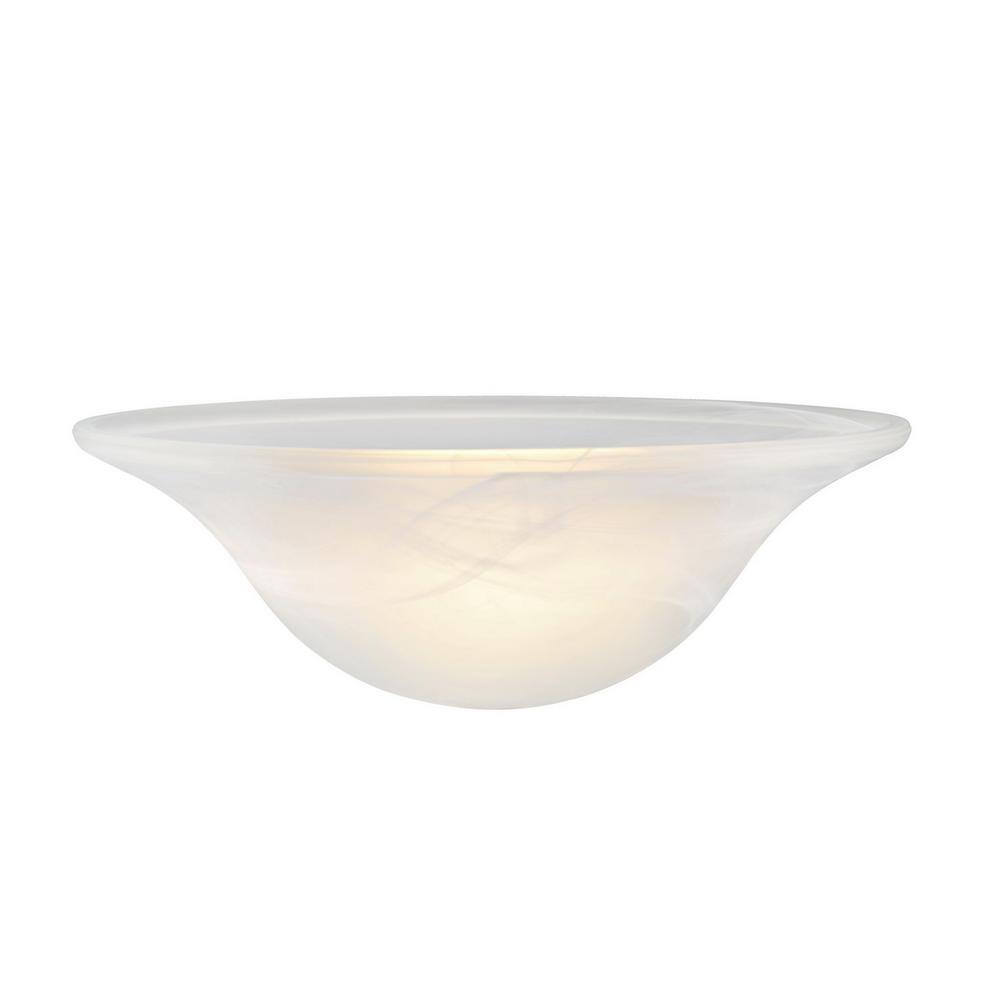 None 5-3/4 in. H x 15-3/4 in. Dia/Alabaster Glass Shade For Torchiere Lamp, Swag Lamp and Pendant