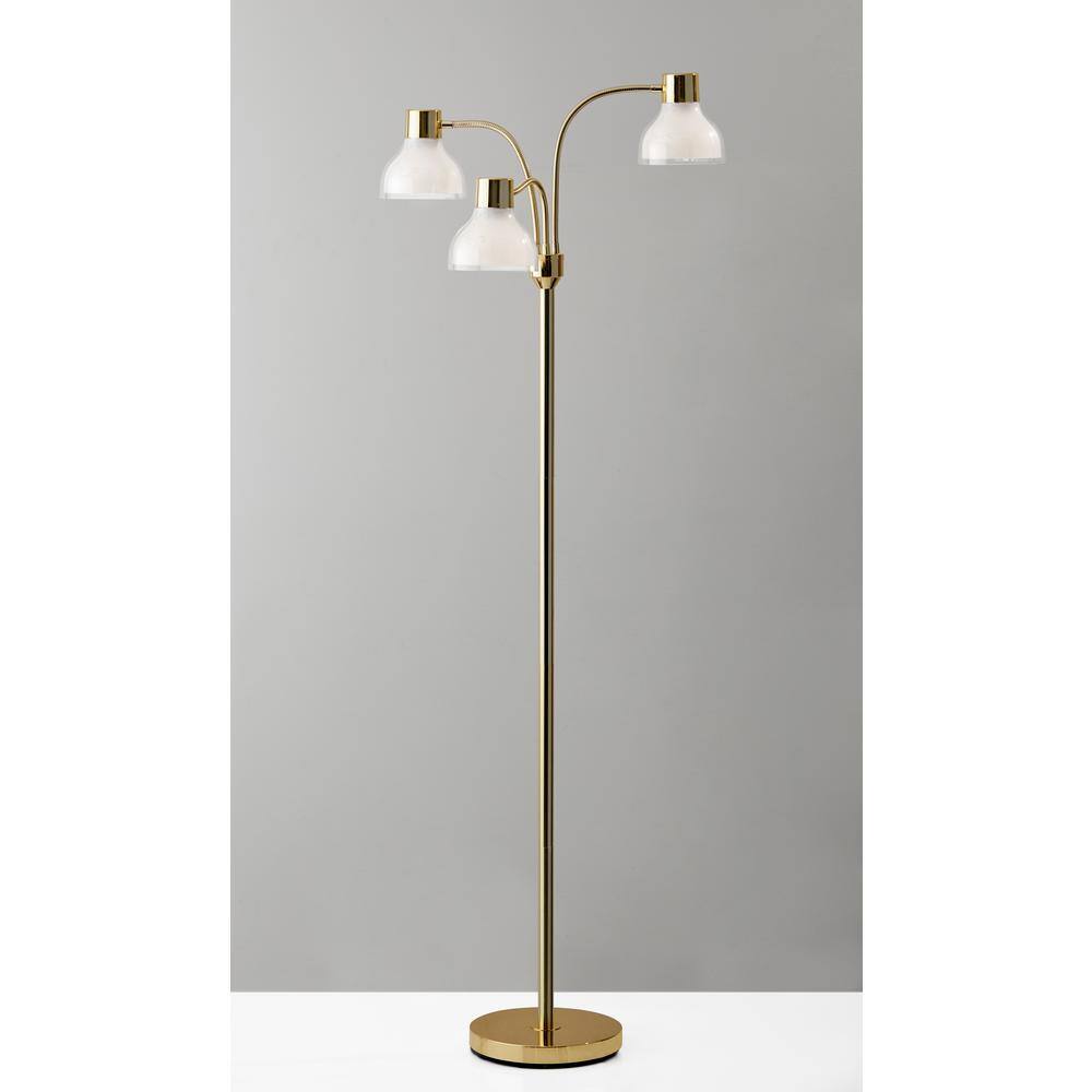 Adesso Presley 69 in. Gold Floor Lamp
