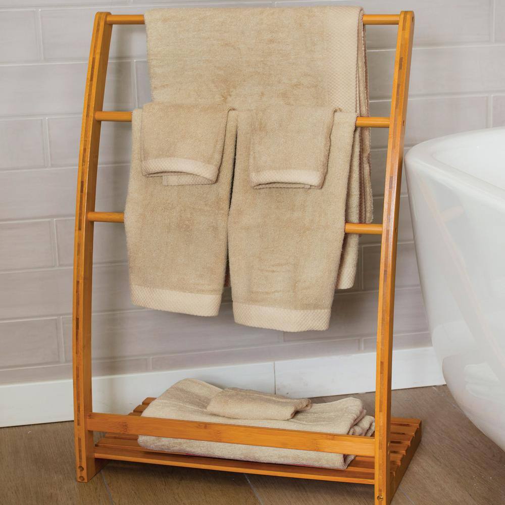 None Luxury Viscose from Bamboo Cotton Towel Set - Champagne (2 Bath Towels, 2 Hand Towels, 4 Washcloths)