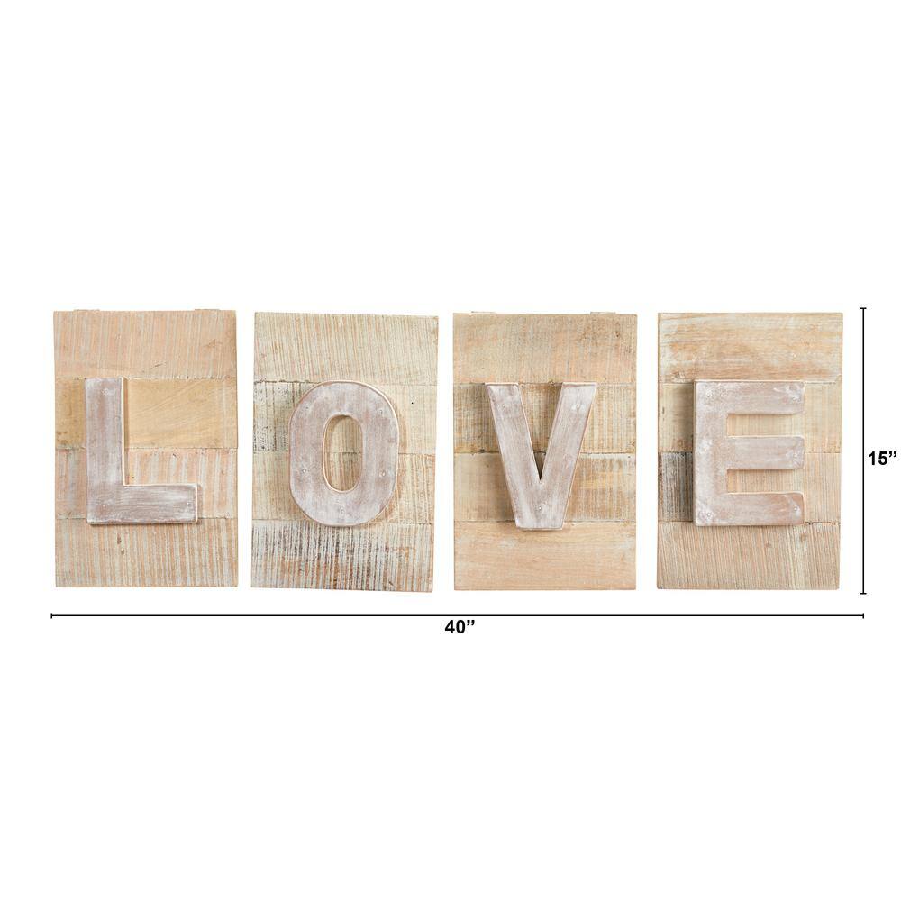 Nearly Natural 40 in. Rustic Farmhouse Love Wall Art Decor