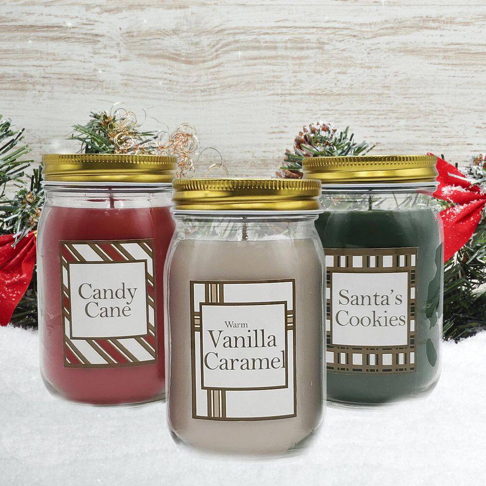 LUMABASE Scented Candles Holiday Collection in 18 oz. Glass Jars (3 Count)