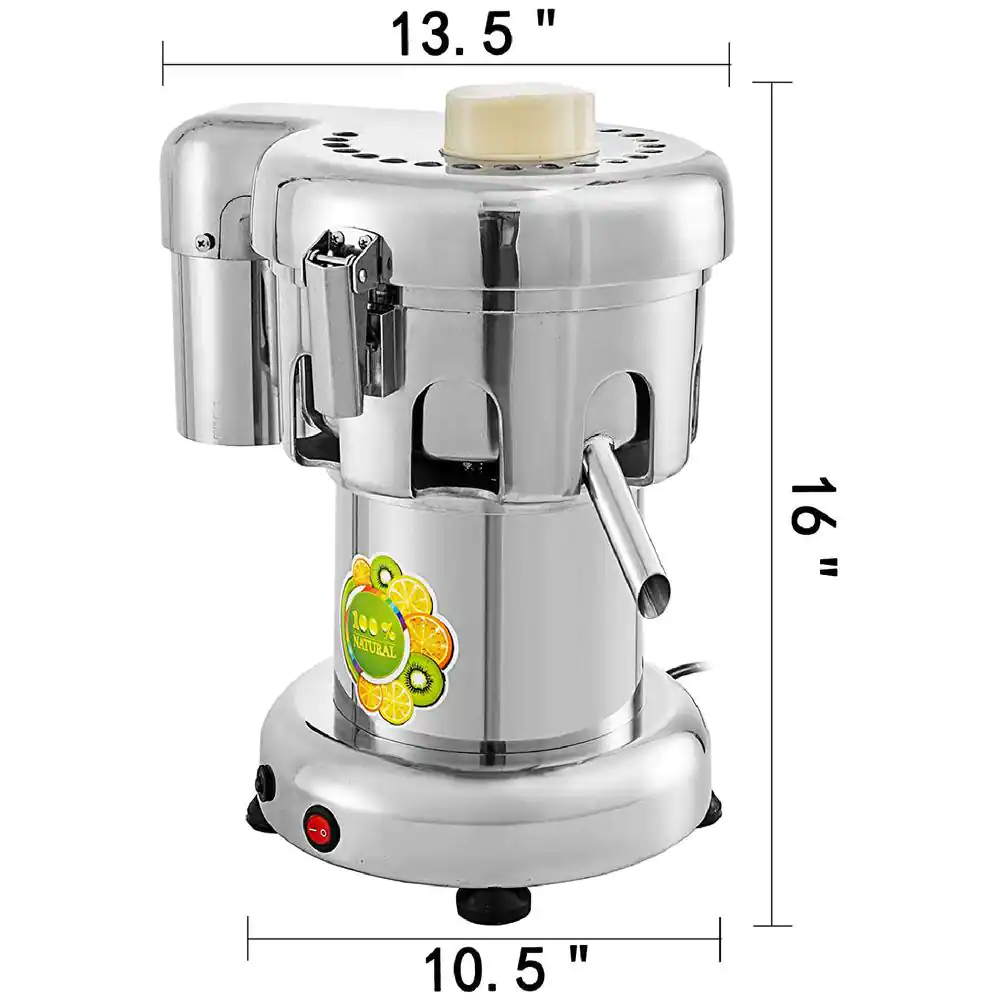 VEVOR Commercial Silver Juice Extractor Aluminum Casting and Stainless Steel Constructed Centrifugal Electric Juicer