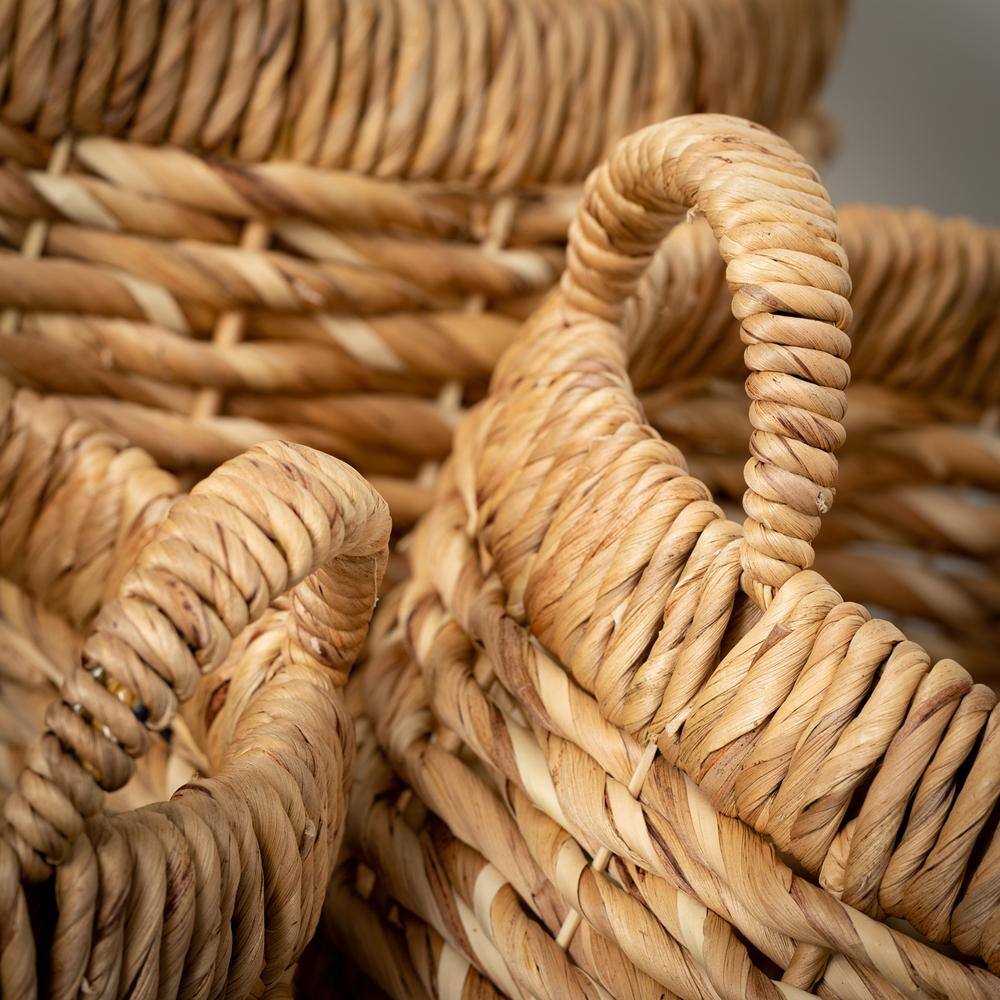 SULLIVANS 12.5 in., 14.5 in. and 15.75 in. Chunky Woven Basket - Set of 3; Brown