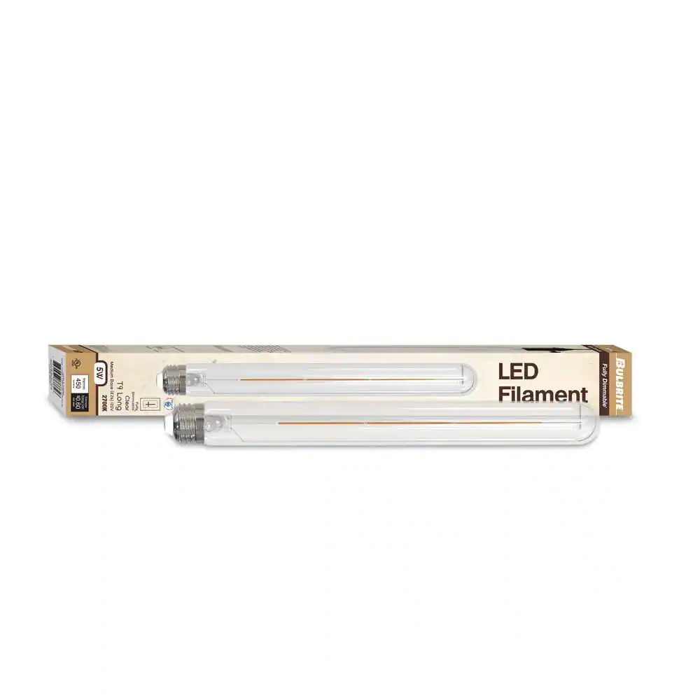 Bulbrite 40-Watt Equivalent T9 Clear Dimmable Edison LED Light Bulb Warm White (2-Pack)