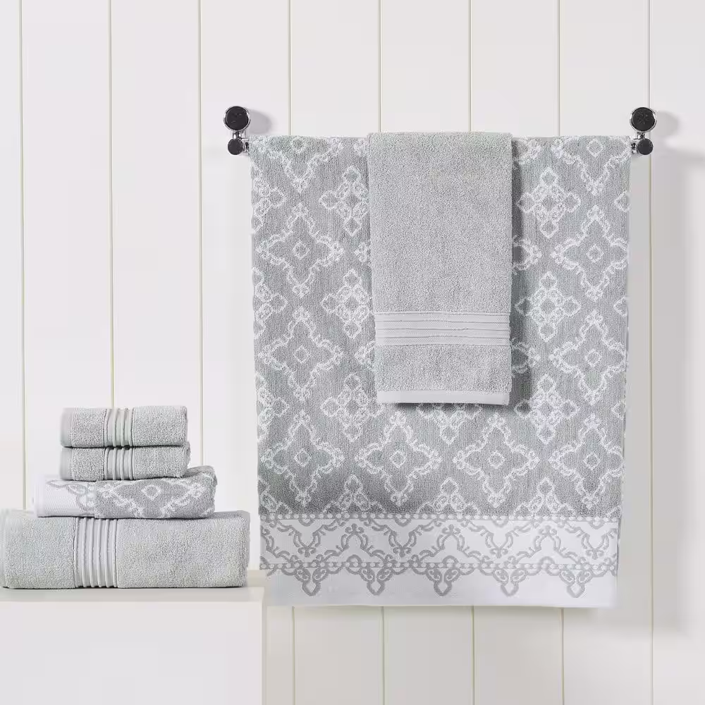 MODERN THREADS 6 Yarn Dyed Jacquard/Solid towel set Charlize Dark Sage