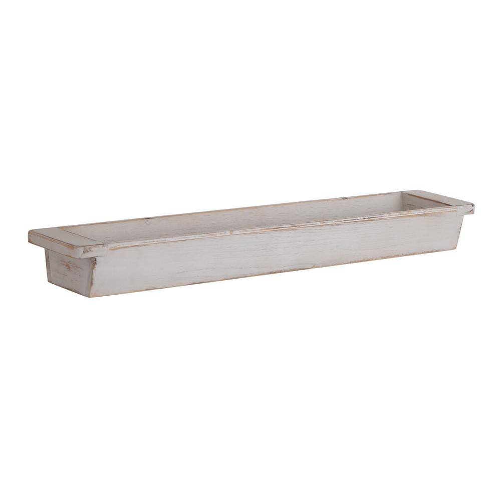 StyleCraft Farmhouse White Wash Wood Tray (3-Pack)