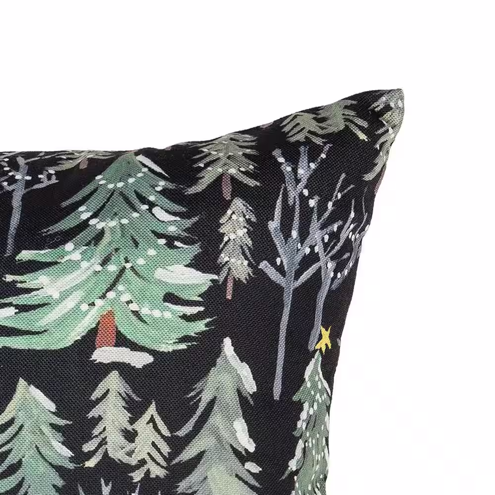 C&F Home Green Woodland Christmas Tree Memories Indoor/Outdoor Winter Throw Pillow