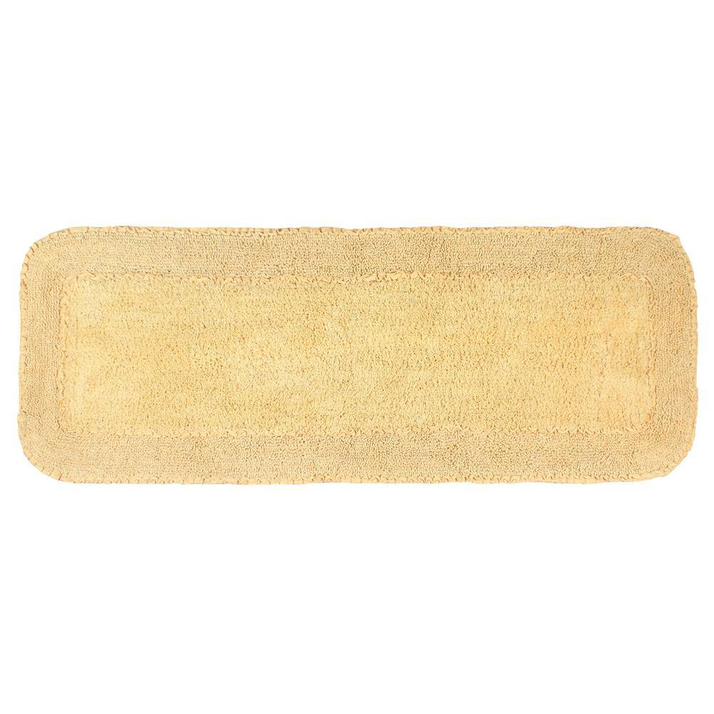 None Radiant Collection 21 in. x 54 in. Yellow Cotton Bath Rug