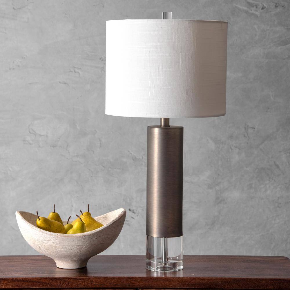 nuLOOM Warwick 28 in. Gray Contemporary Table Lamp, Dimmable