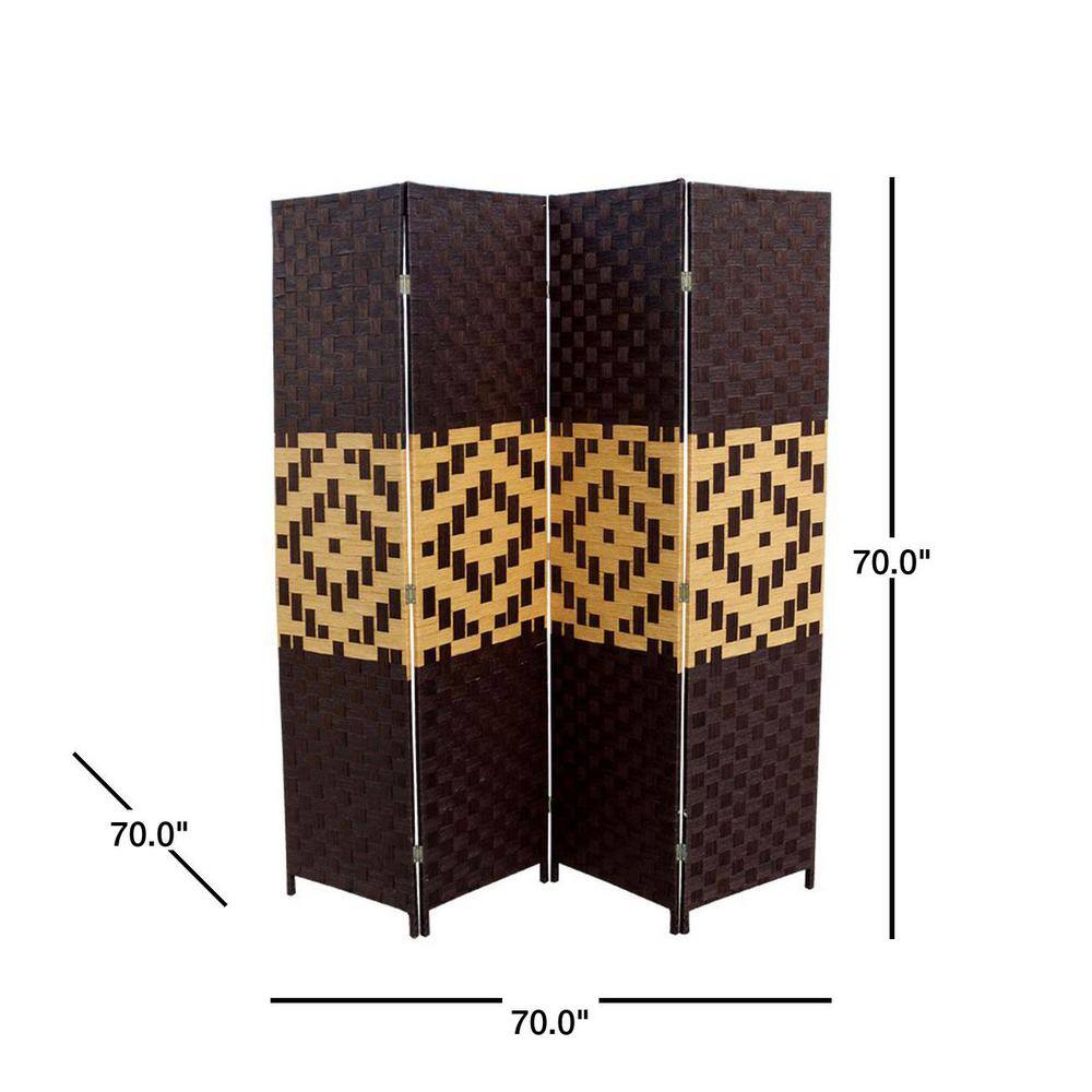 ORE International 5.9 ft. Espresso 4-Panel Room Divider
