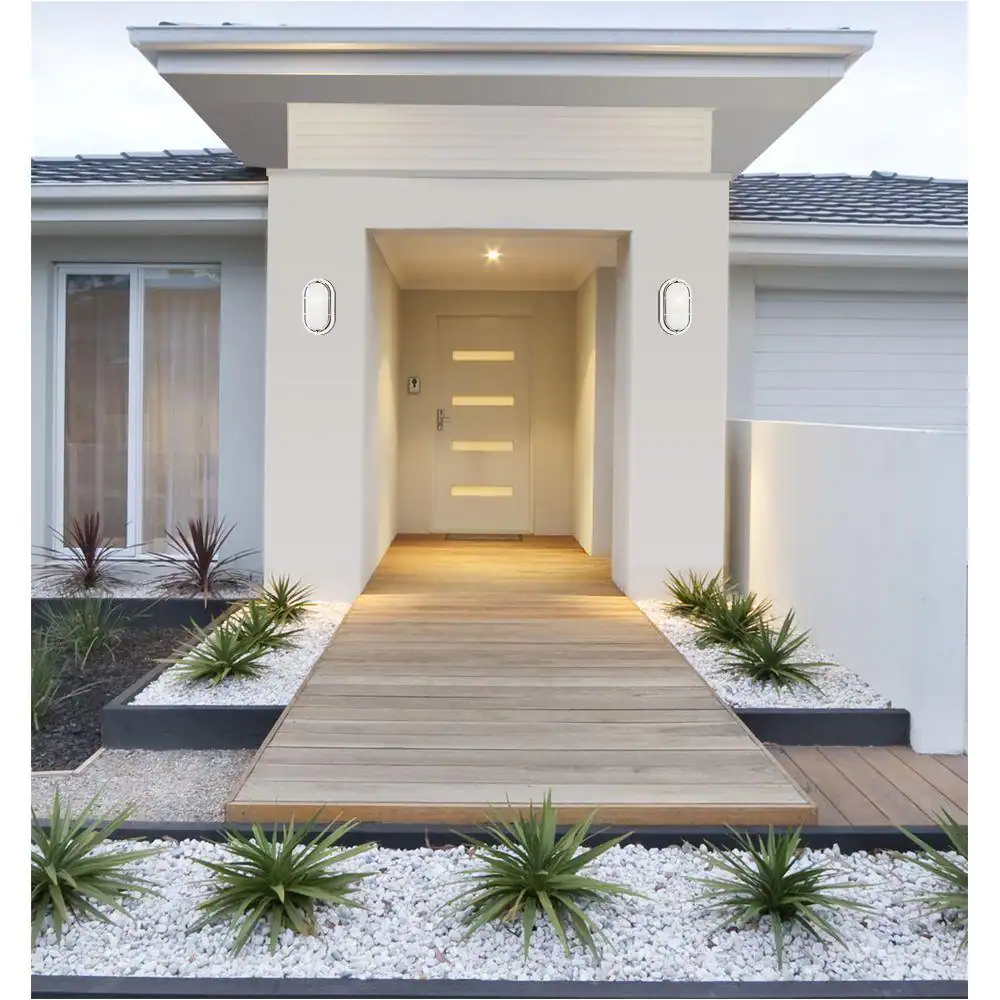 Westinghouse 1-Light White on Steel Exterior Wall Fixture with White Glass Lens