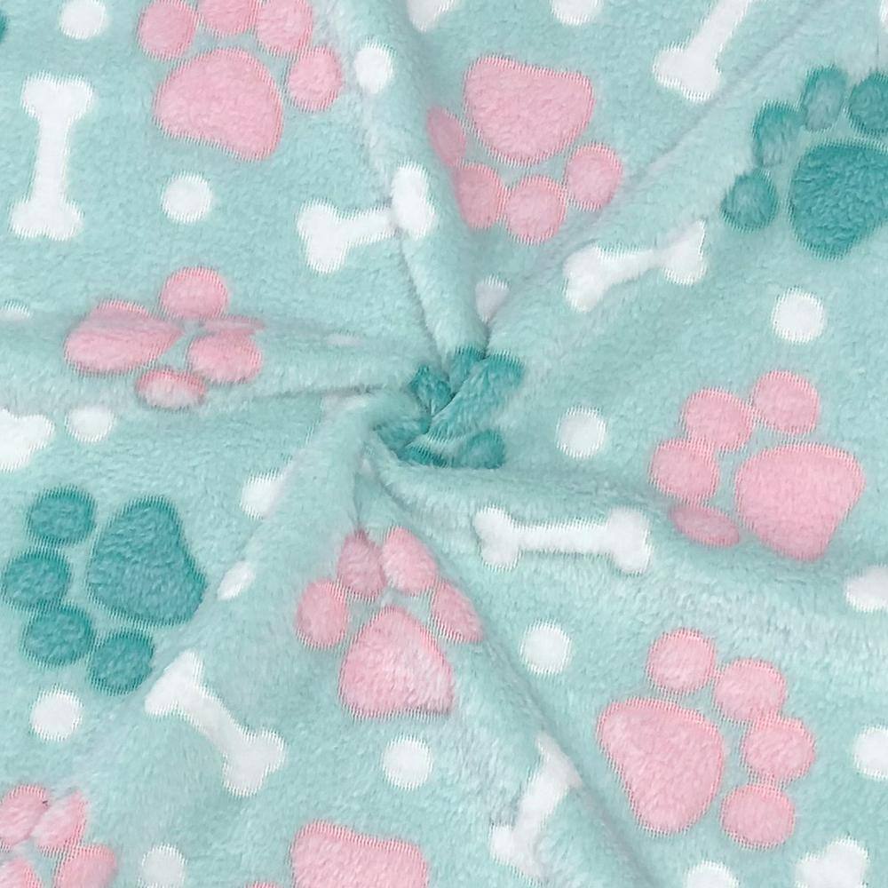 Harper Lane Kids Glow in the Dark Paw and Bones Hooded Throw Blue