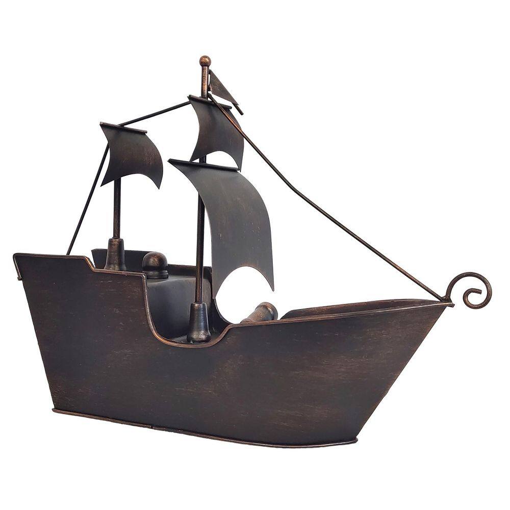 Peterson Artwares Sailing Ship Metal Table Clock-Bronze Copper