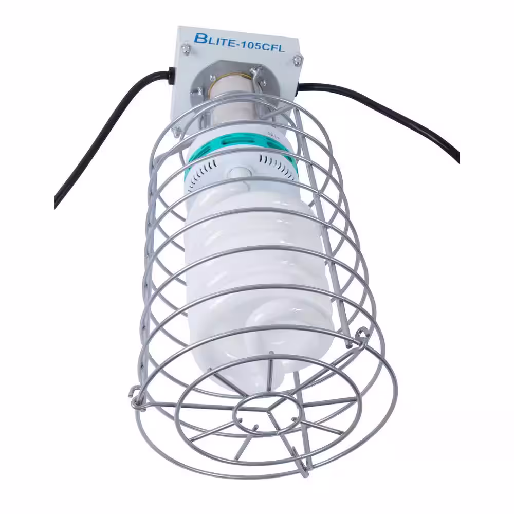 Bergen Industries 105-Watt CFL Hanging Plug-In Temporary Work Light with Open-Close Wire Cage