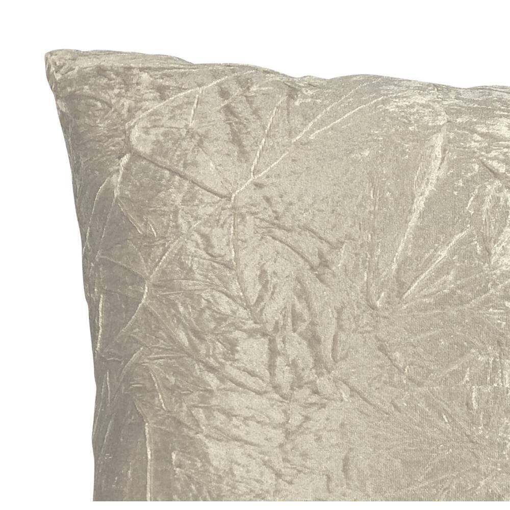 Harper Lane Milan Crushed Velvet Decorative Pillow 18 in. x 18 in. Beige