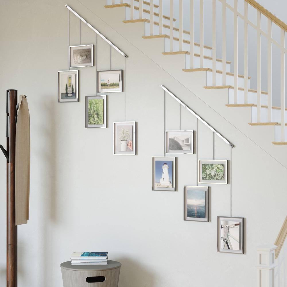 None 26 in. x 27.3 in. Chrome Picture Frame (Set of 5)