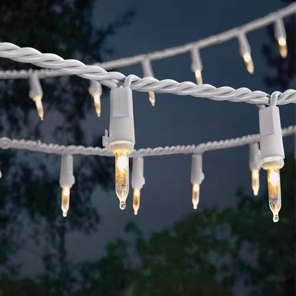 Home Accents Holiday 100-Count Warm White LED Lights with White Wire