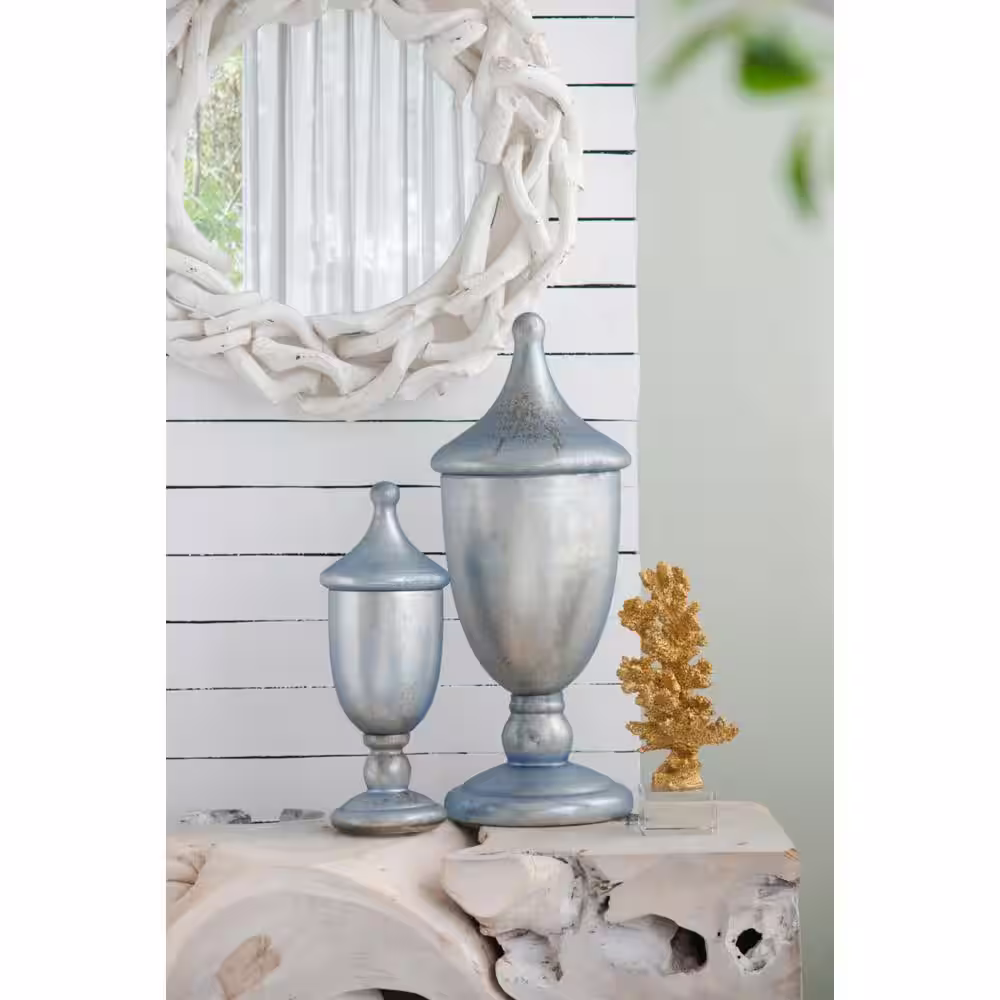 A & B Home Metallic Cloud Large Lidded Trophy