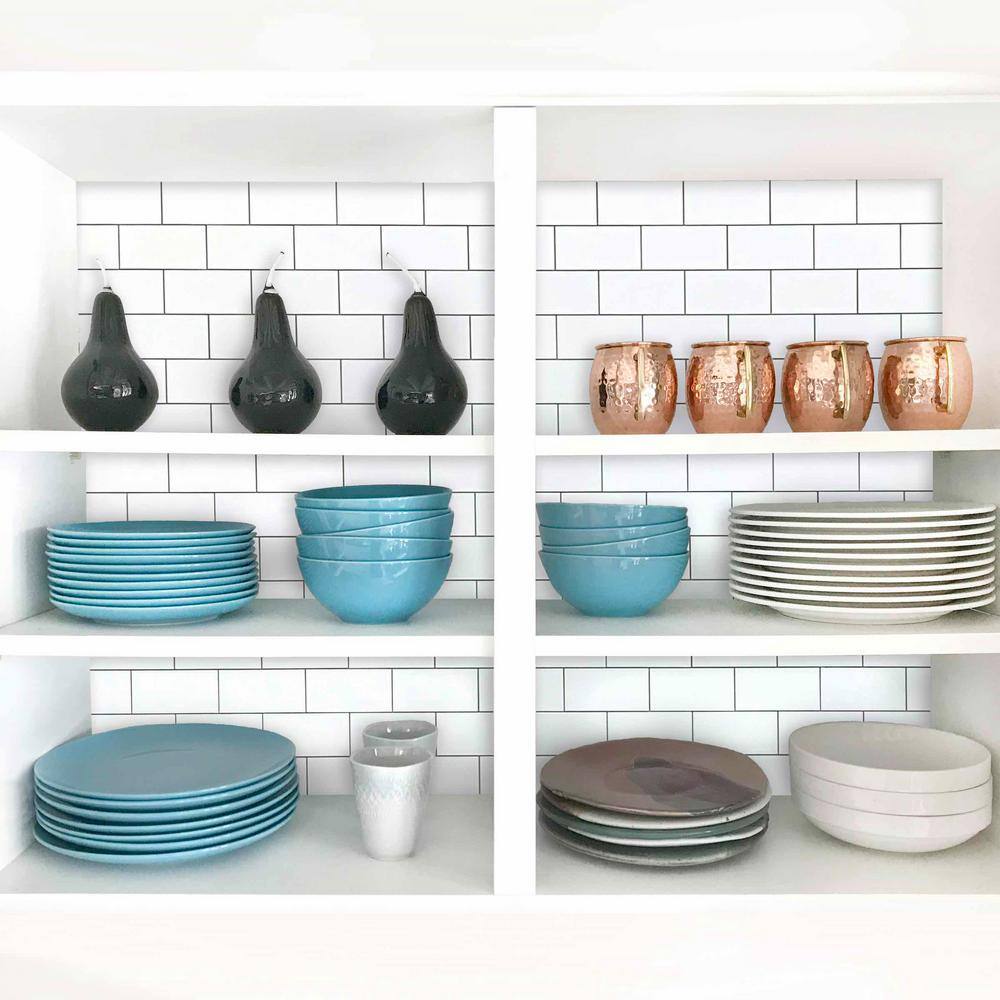 DIP Design Is Personal DIP White Subway Tile 12 in. x 12 in. Self-Adhesive PVC Backsplash