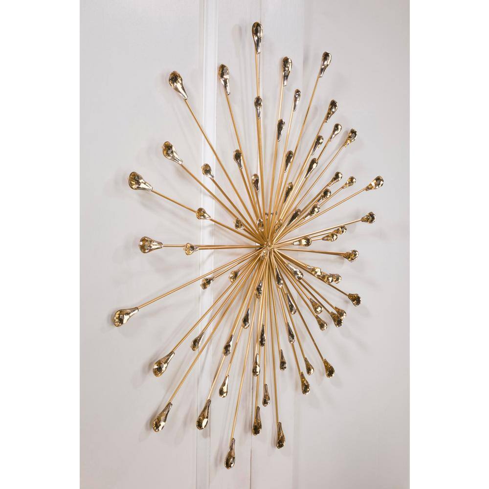 Tripar International, Inc 28 in. Metal Gold Starburst Wall Decor