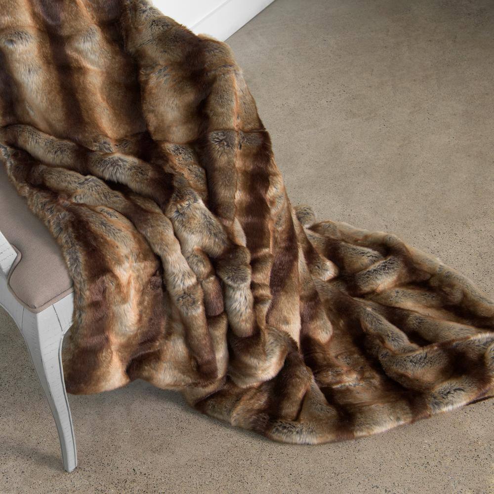 Best Home Fashion Chinchilla Fur Chinchilla Faux Fur Throw Blanket