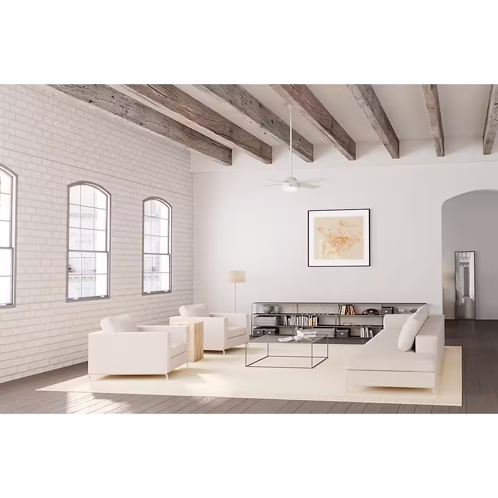 Hunter Dempsey 52 in. LED Indoor/Outdoor Fresh White Ceiling Fan with Light Kit and Remote