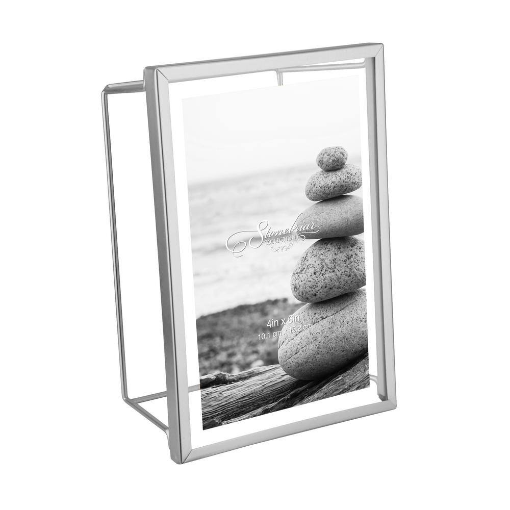 Stonebriar Collection 4 in. x 6 in. Metallic Silver Picture Frame