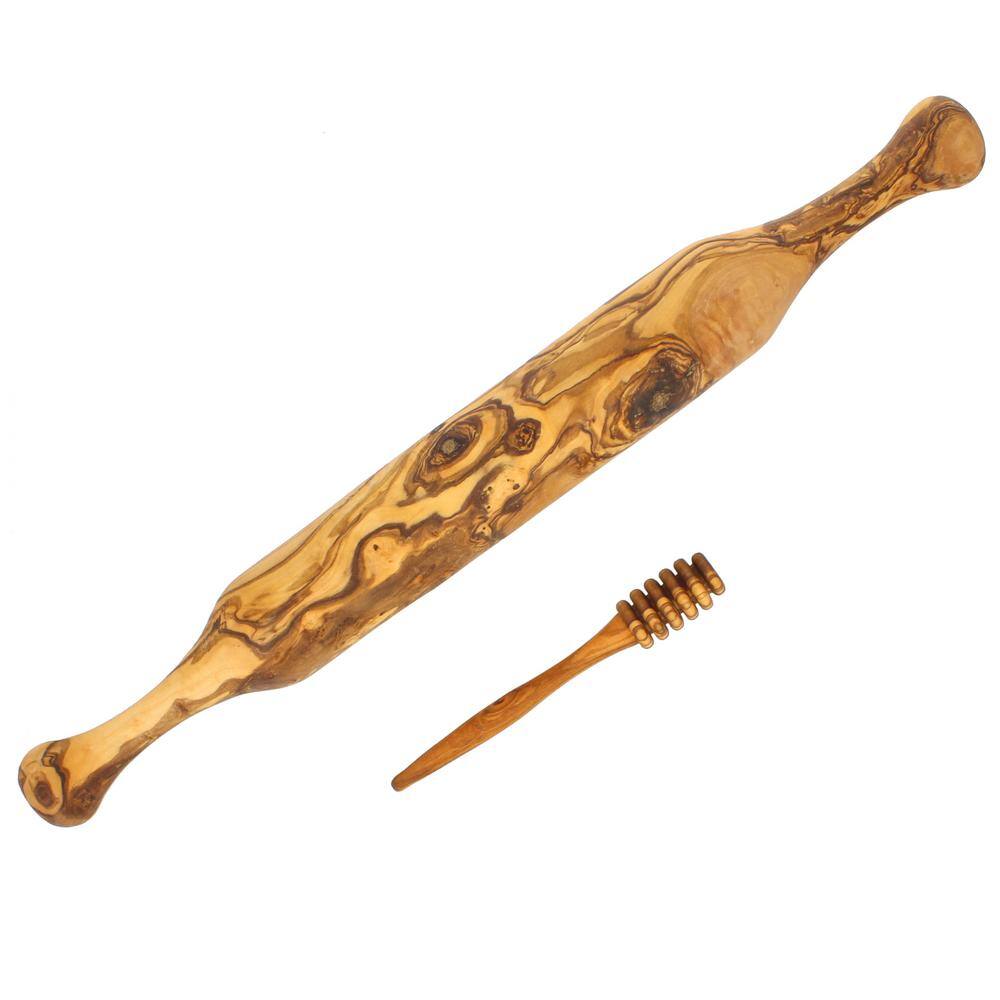 French Home FrenchHome Olive Wood Rolling Pin and Honey Dripper