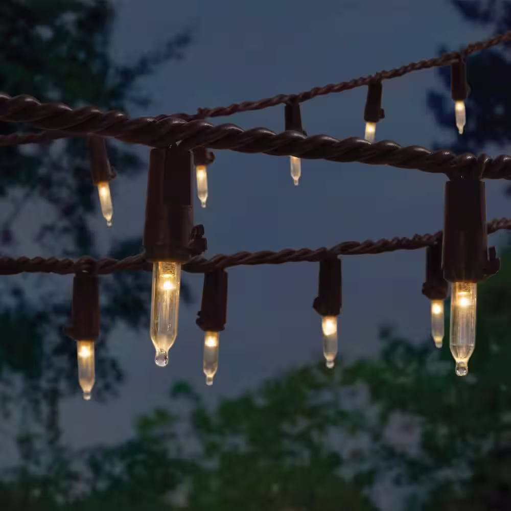 Home Accents Holiday 300L LED Warm White Mini Brown Wire Lights