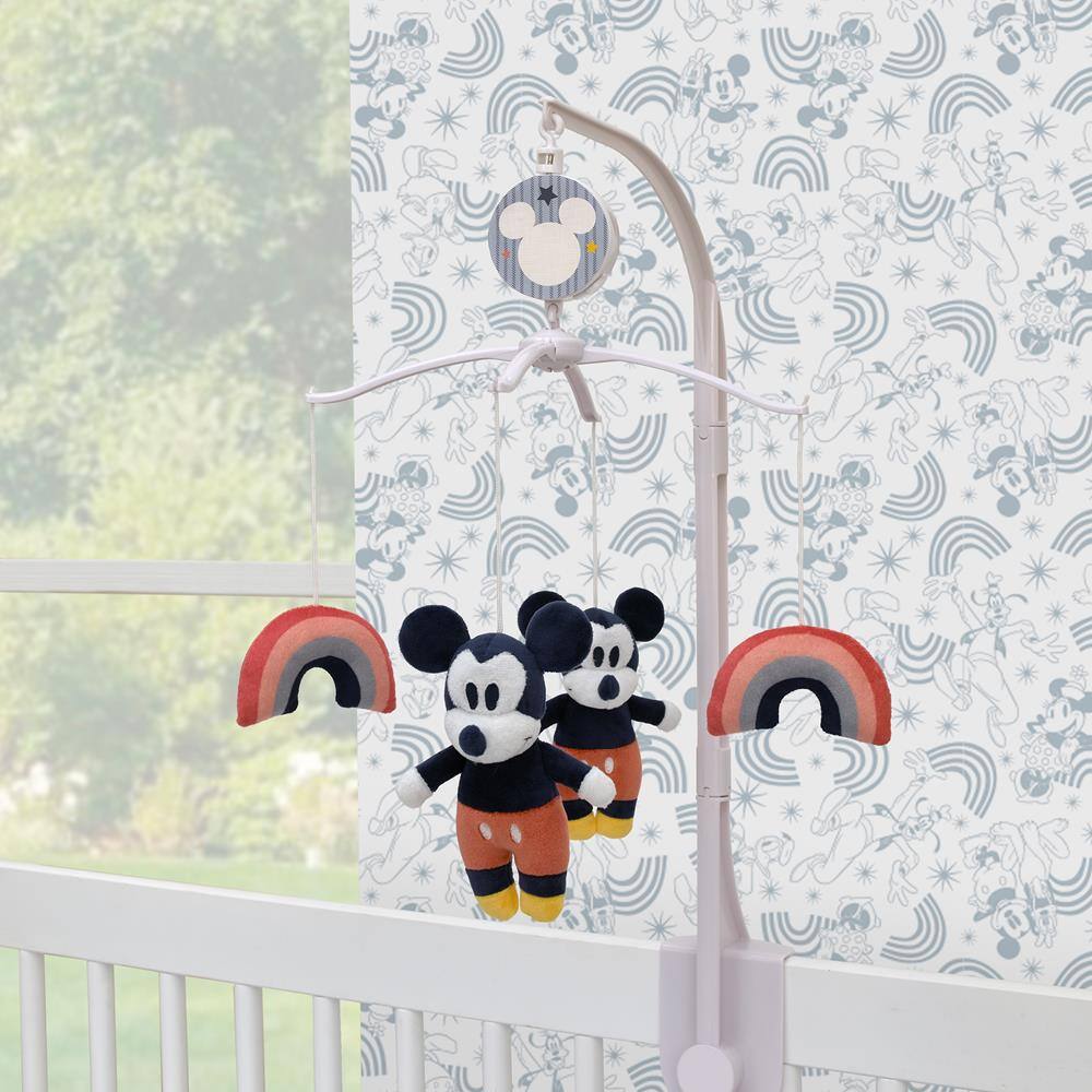 Disney Multi-Colored Red and Black Mickey Mouse and Friends with Rainbows Musical Baby Mobile