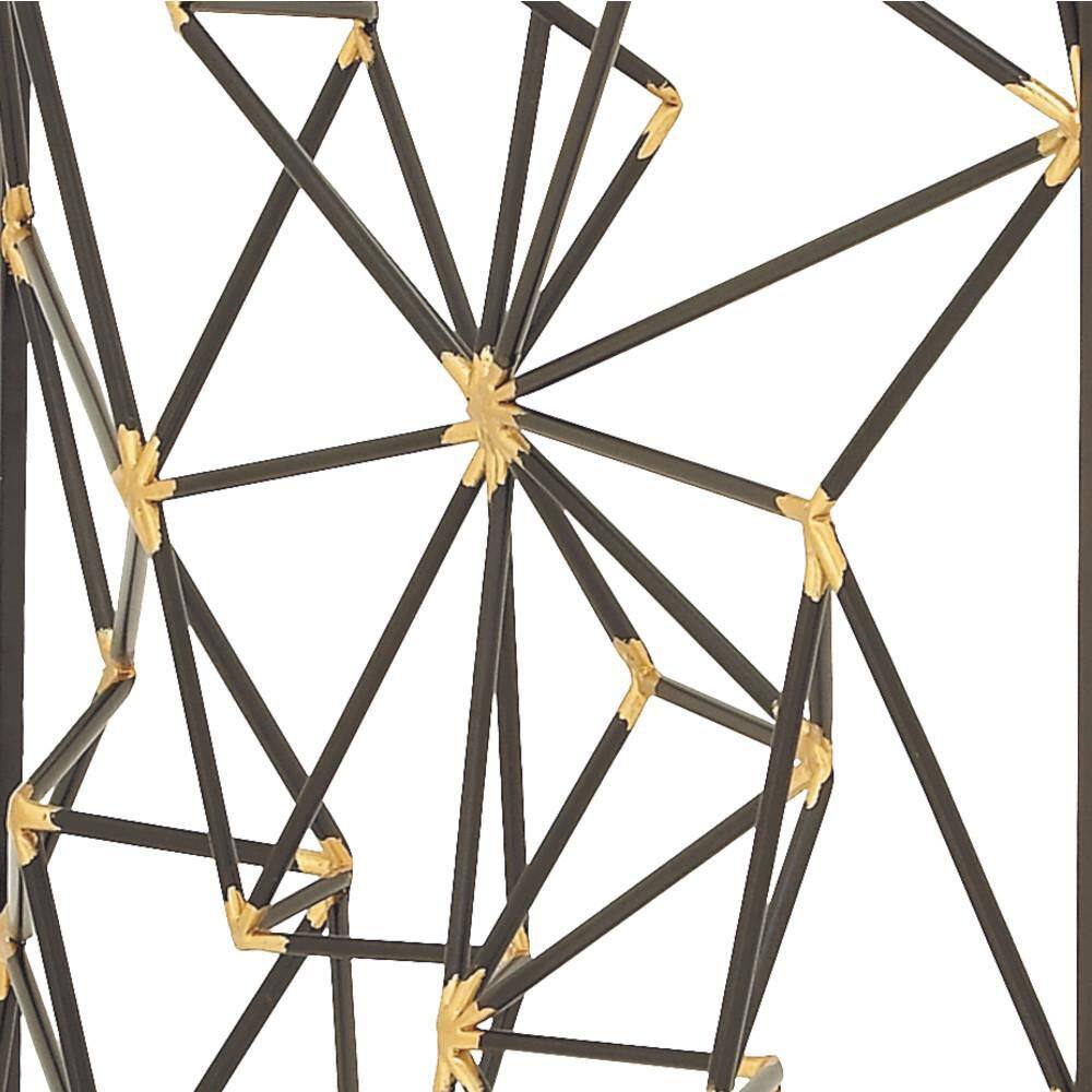 CosmoLiving by Cosmopolitan Metal Black Geometric Wall Decor with Black Frame and Gold Points