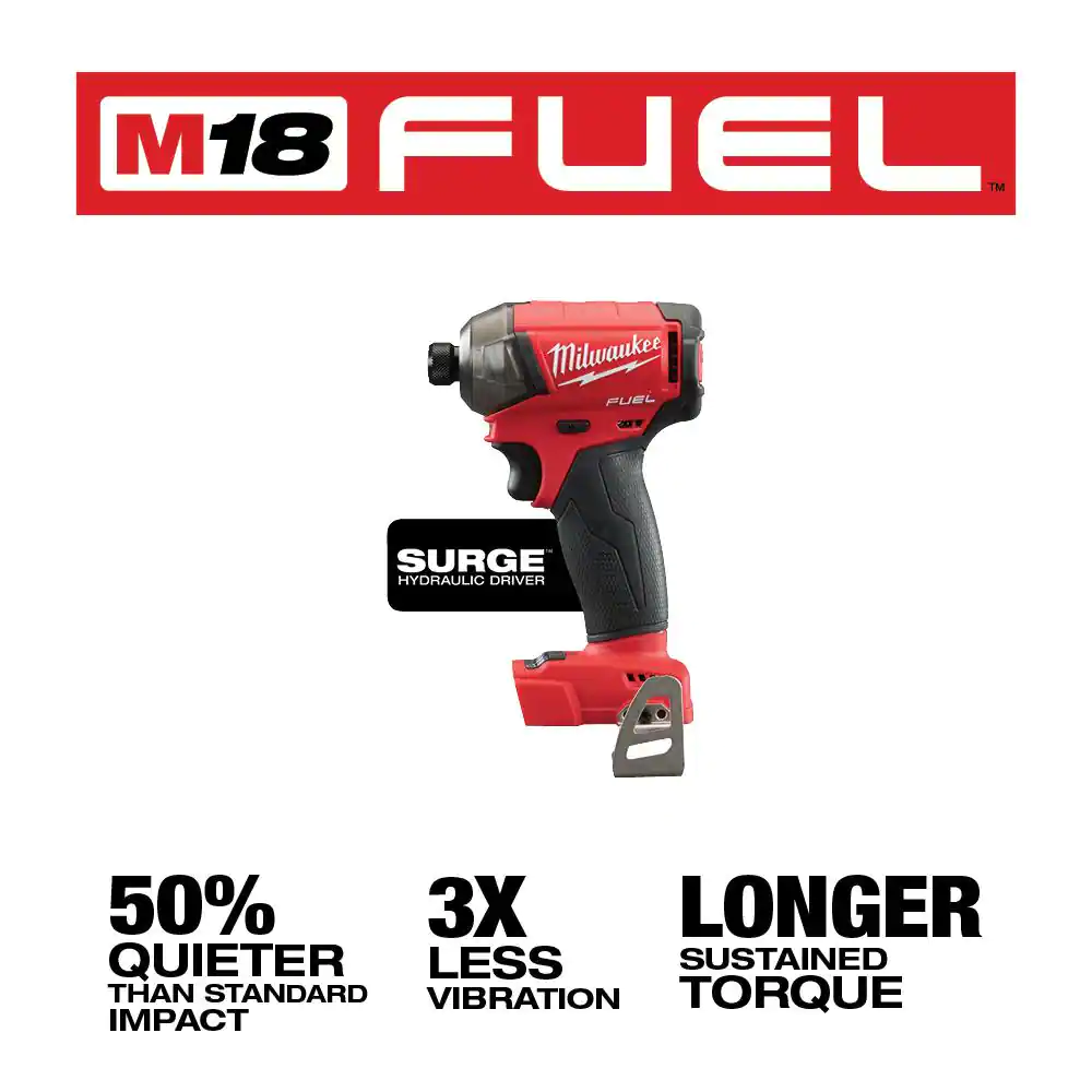 Milwaukee M18 FUEL SURGE 18V Lithium-Ion Brushless Cordless 1/4 in. Hex Impact Driver (Tool-Only)