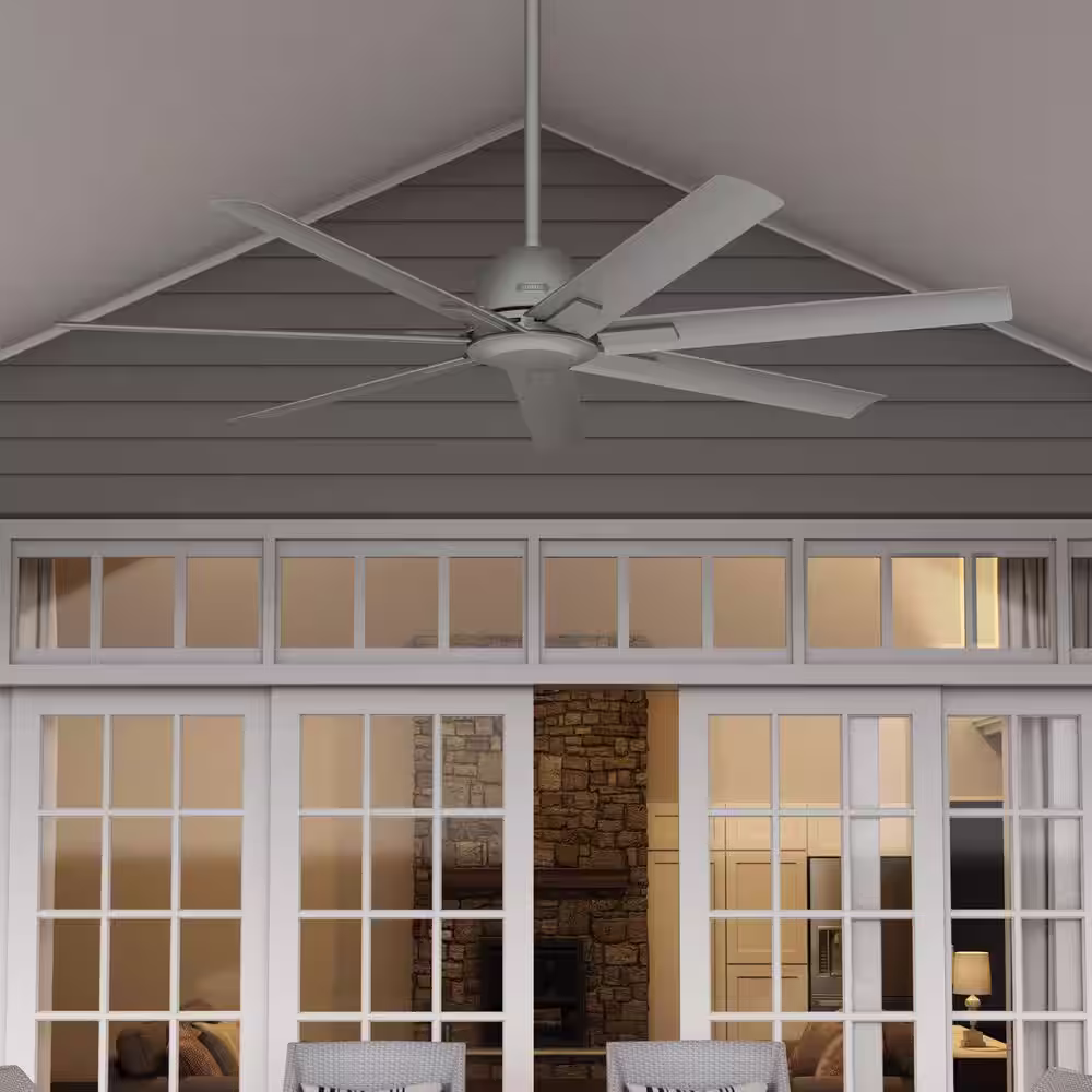 Hunter Downtown 60 in. 6-Speed Ceiling Fan in Matte Silver with Wall Control