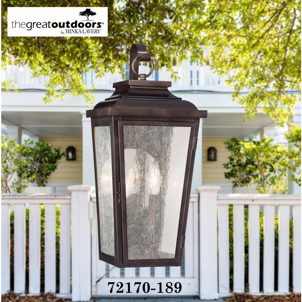the great outdoors by Minka Lavery Irvington Manor 2-Light Chelsea Bronze Outdoor Pocket Wall Lantern Sconce
