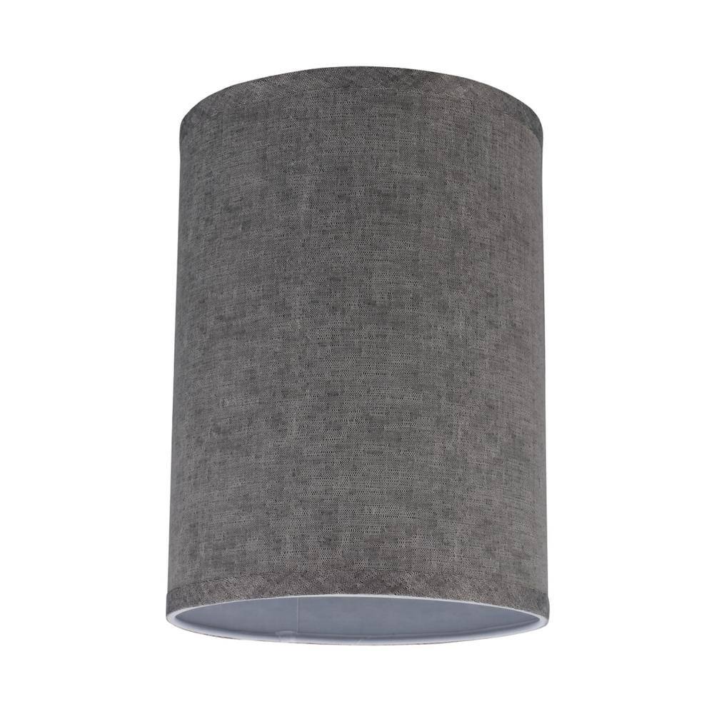 Aspen Creative Corporation 8 in. x 11 in. Grey Hardback Drum/Cylinder Lamp Shade
