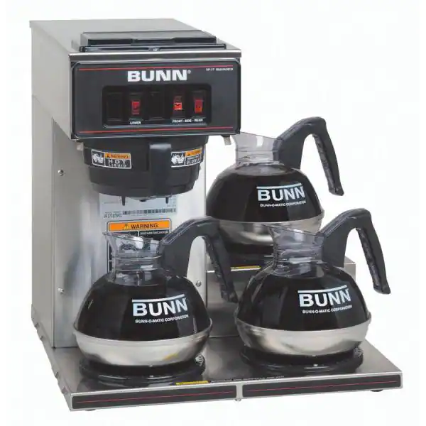 Bunn VP17-3 3L 12-Cup Commercial Coffee Maker, 3 Lower Warmers, 13300.0003