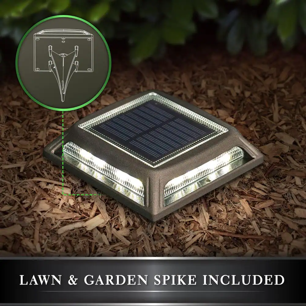 CLASSY CAPS Muskoka Solar/Battery Operated Black Aluminum LED 4 in. x 4 in. Path, Dock and Deck Post Light (2-Pack)