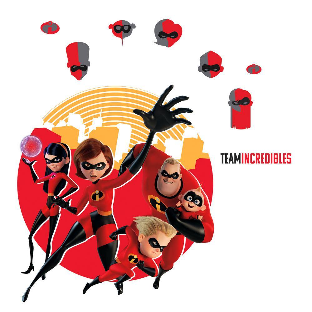 RoomMates Red and Yellow and Black Incredibles 2-Giant Wall Decals