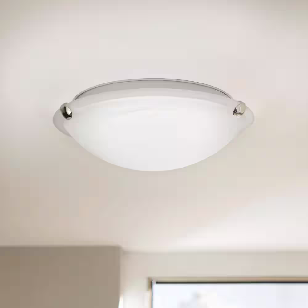 Home Decorators Collection Chalene 12 in. Pewter Integrated LED Clip Flush Mount
